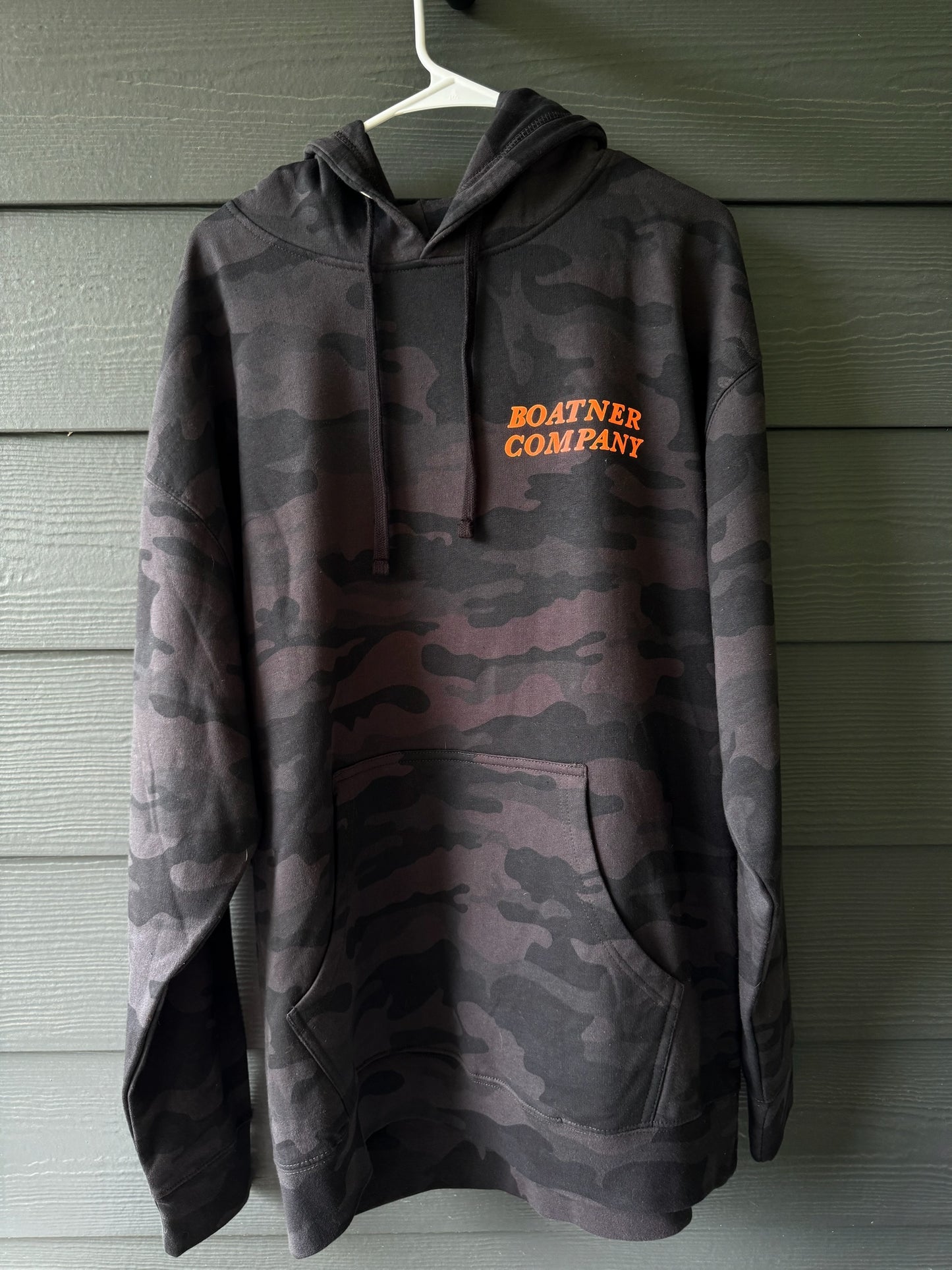 Skeleton Fish Medium-Weight Black Camo Hoodie