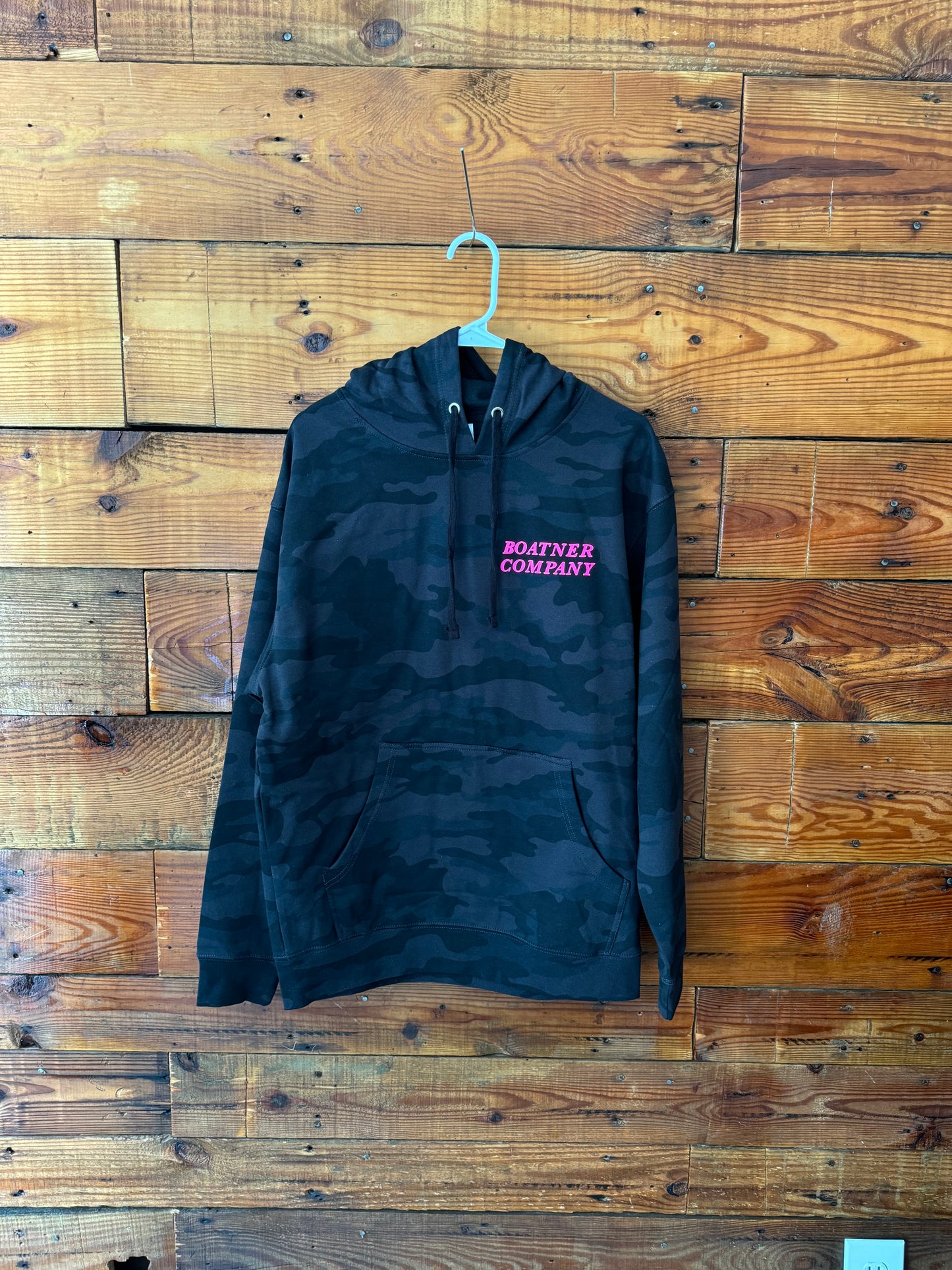 Skeleton Fish Medium-Weight Black Camo Hoodie