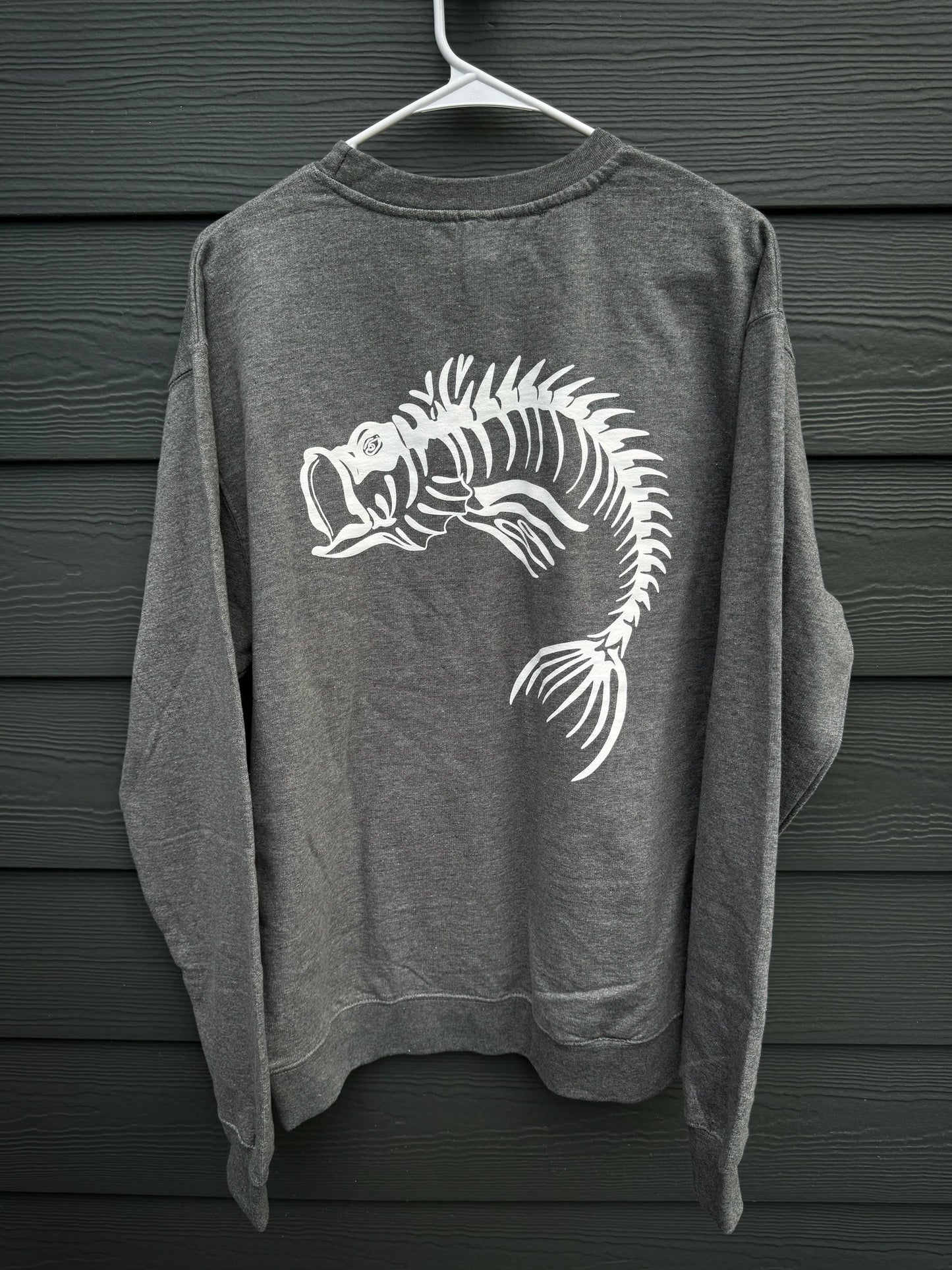 Skeleton Fish Crew Neck - Gray