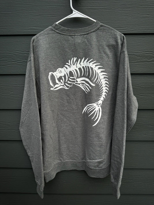 Skeleton Fish Crew Neck - Gray