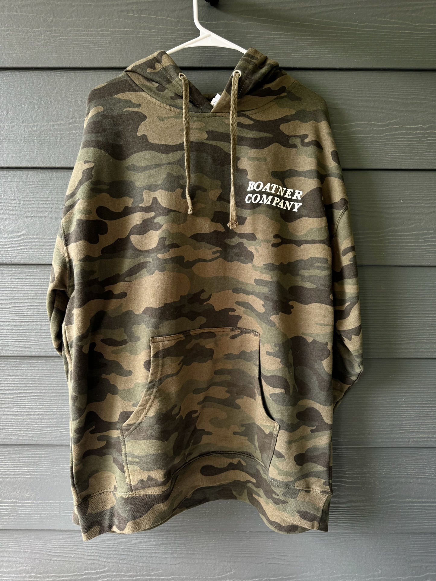 Skeleton Fish Medium-Weight Green Camo Hoodie