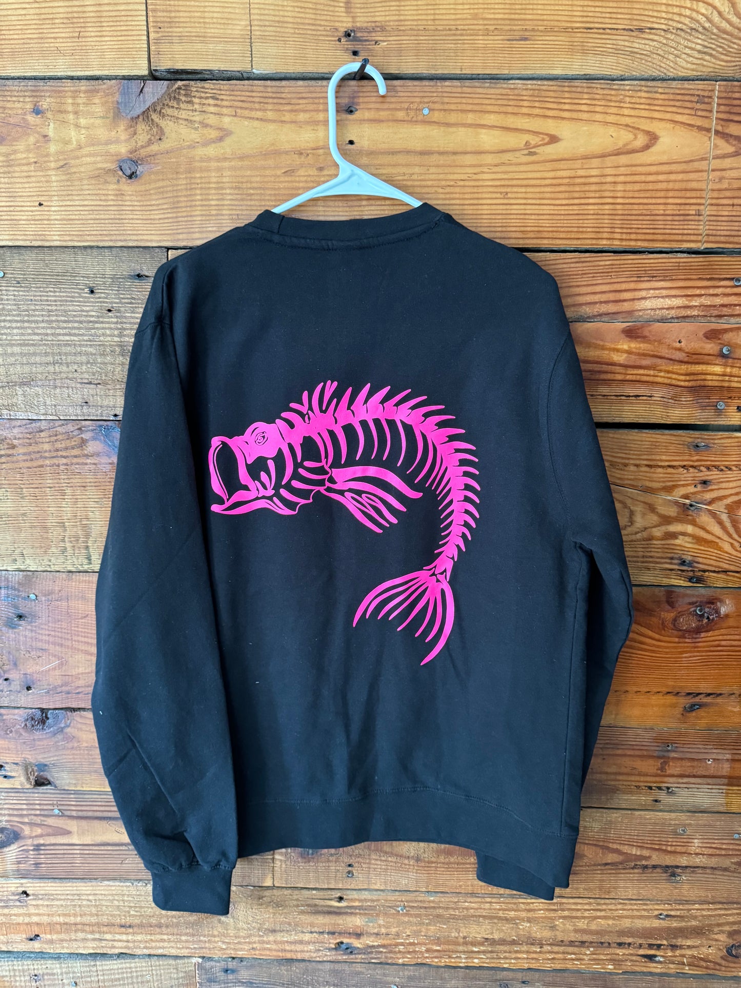 Skeleton Fish Crew Neck - Black